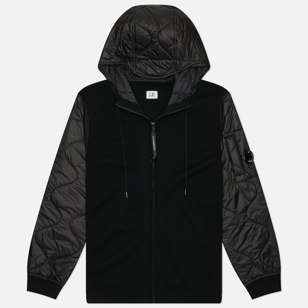 Демисезонные куртки Мужская демисезонная куртка C.P. Company Extrafine Merino Wool Mixed Hooded Zip, цвет чёрный, размер XXL