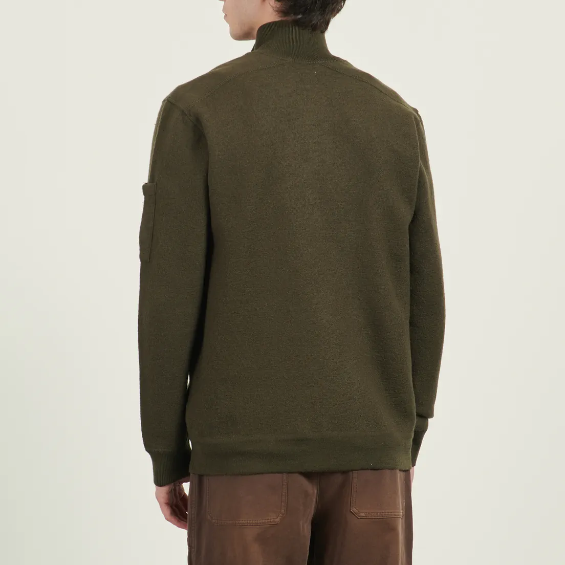 C.P. Company Мужской свитер Merino Wool Felted Half Button Knit