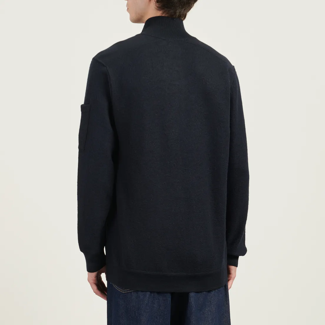 C.P. Company Мужской свитер Merino Wool Felted Half Button Knit