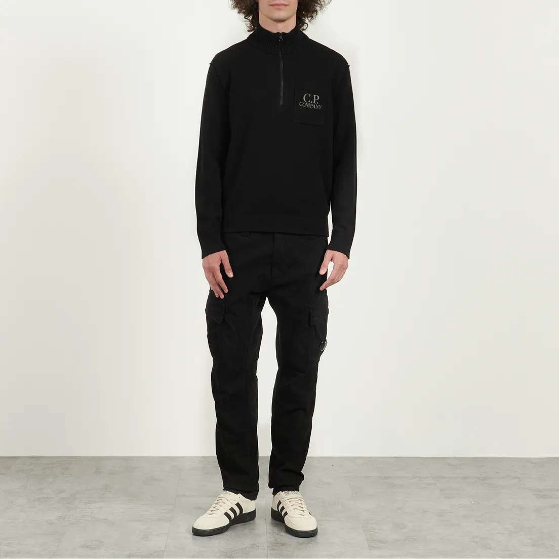 C.P. Company Мужской свитер Soft Cotton Stretch Chest Pocket Half Zip