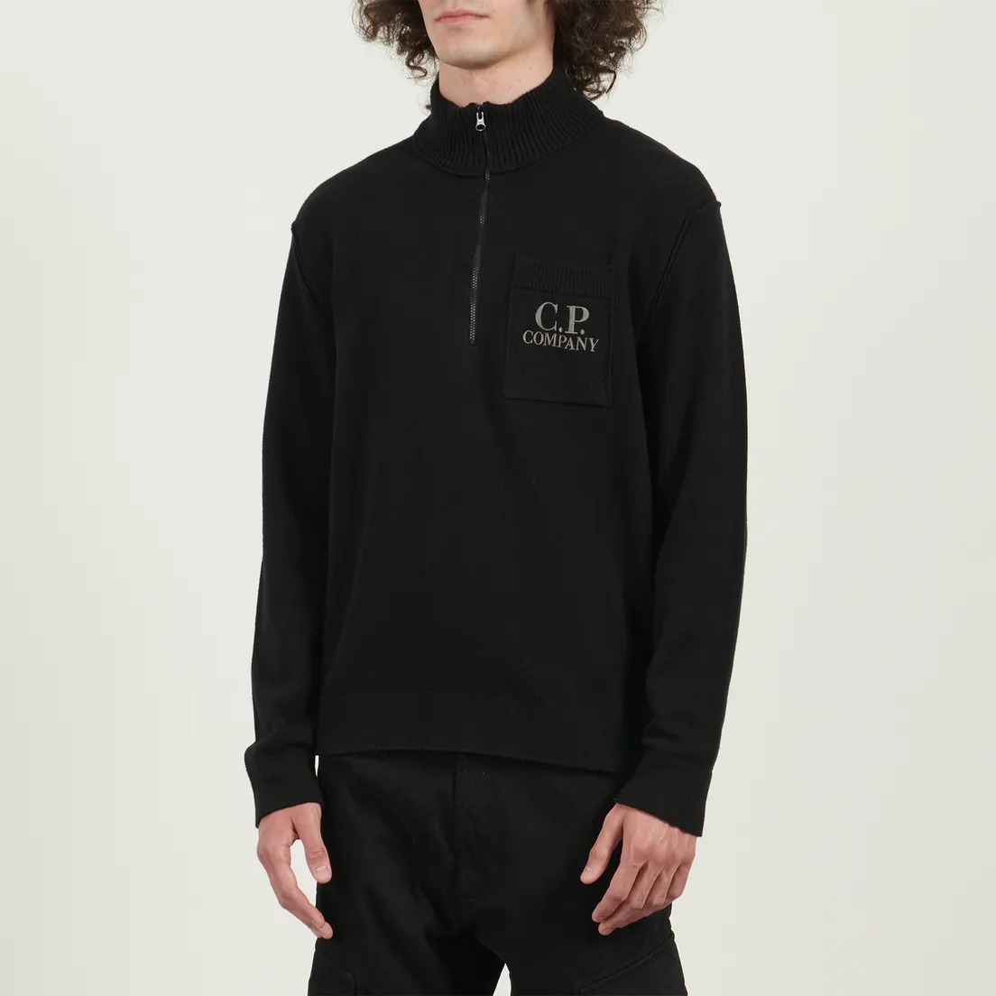 C.P. Company Мужской свитер Soft Cotton Stretch Chest Pocket Half Zip