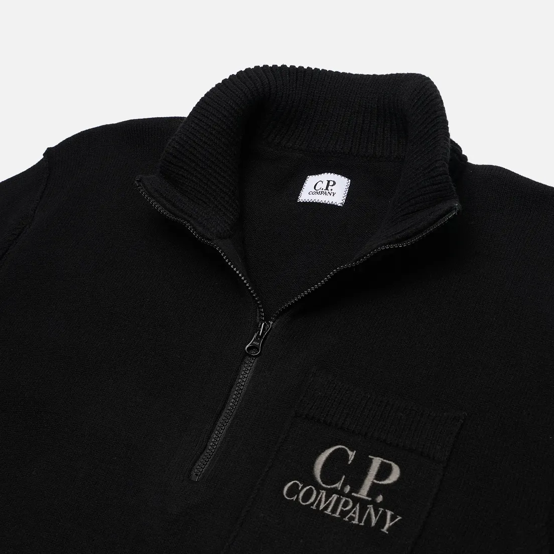 C.P. Company Мужской свитер Soft Cotton Stretch Chest Pocket Half Zip