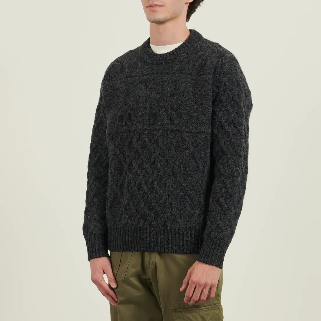 C.P. Company Мужской свитер Woll Soft Shetland Logo Crewneck Knit