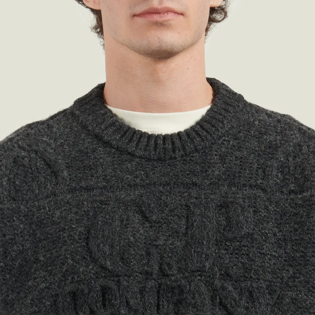 C.P. Company Мужской свитер Woll Soft Shetland Logo Crewneck Knit