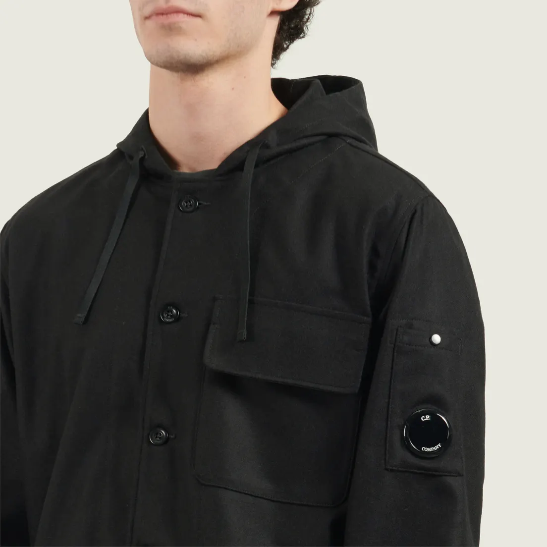C.P. Company Мужская рубашка Felt Hooded Lens Overshirt