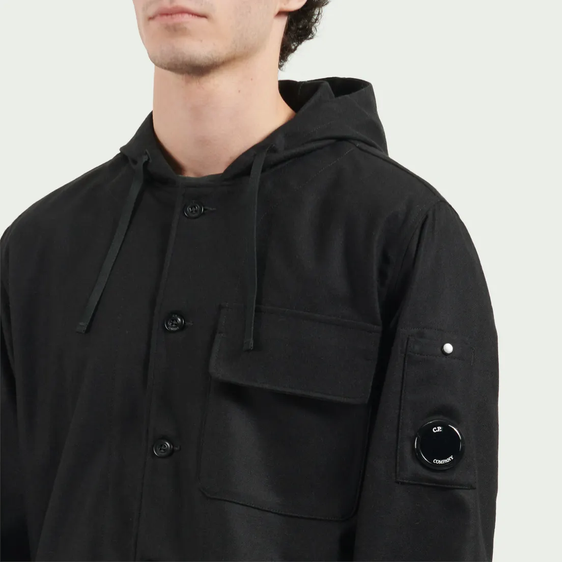 C.P. Company Мужская рубашка Felt Hooded Lens Overshirt