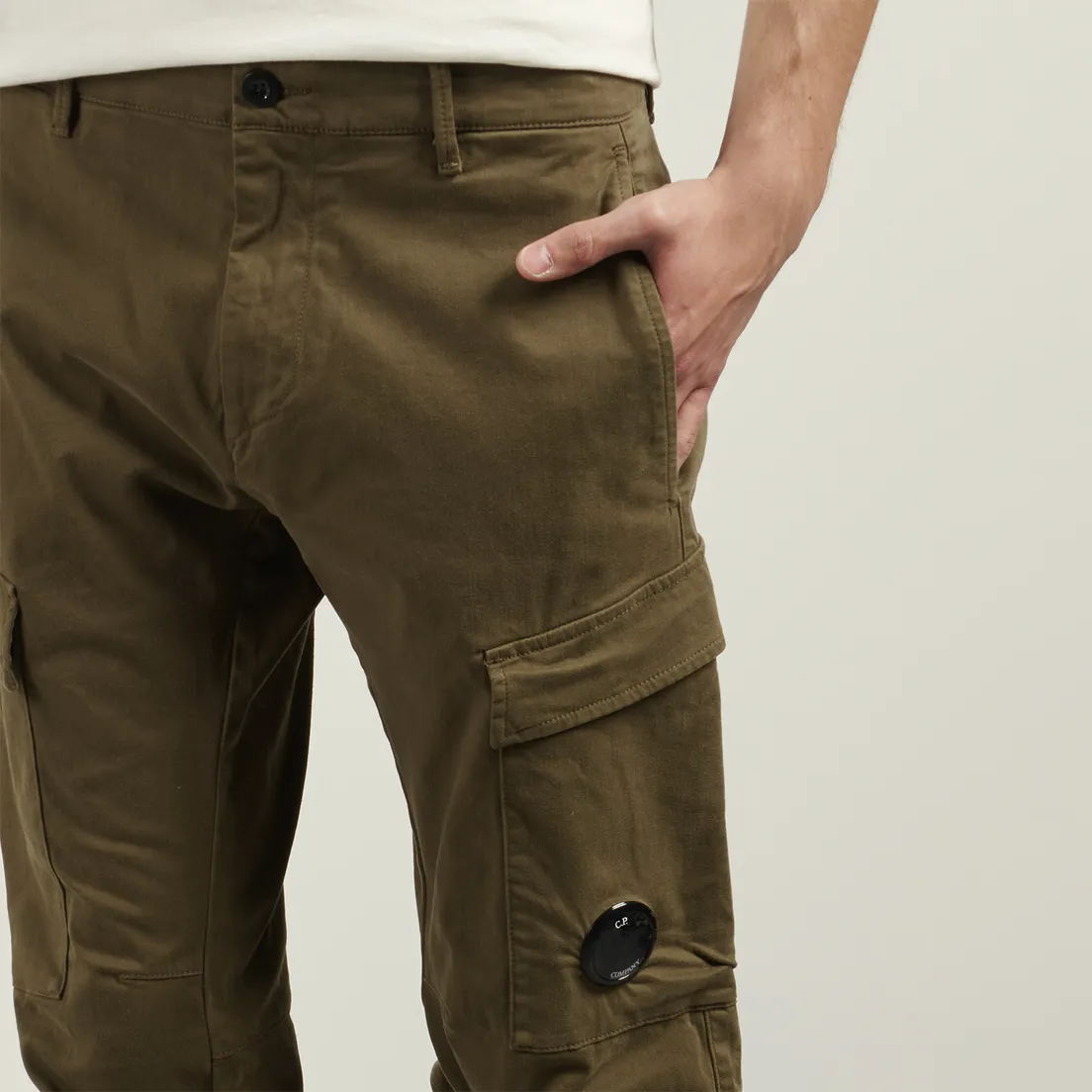 C.P. Company Мужские брюки Stretch Sateen Ergonomic Cargo Garment Dyed
