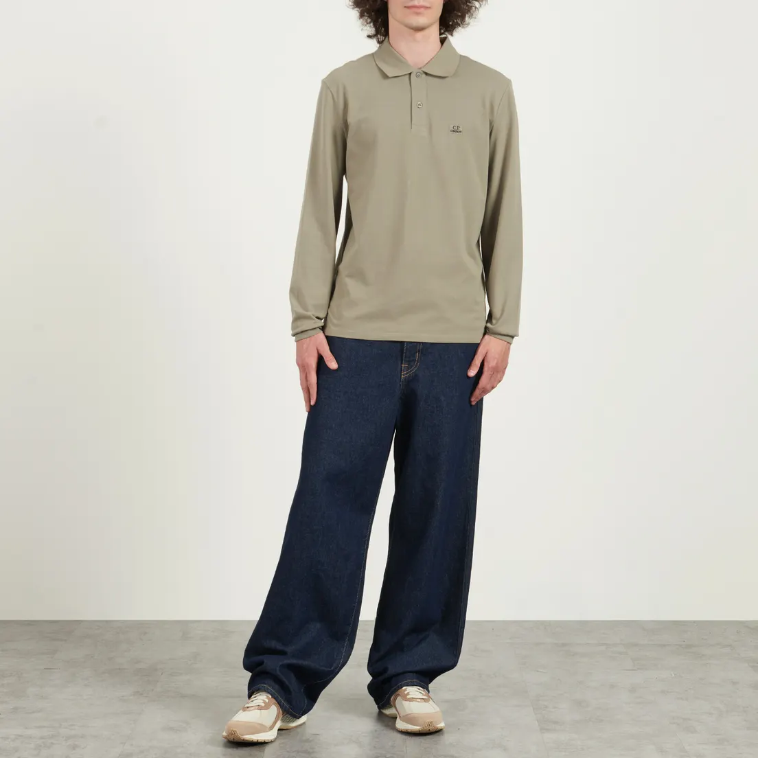 C.P. Company Мужской лонгслив Stretch Piquet Ribbed Collor