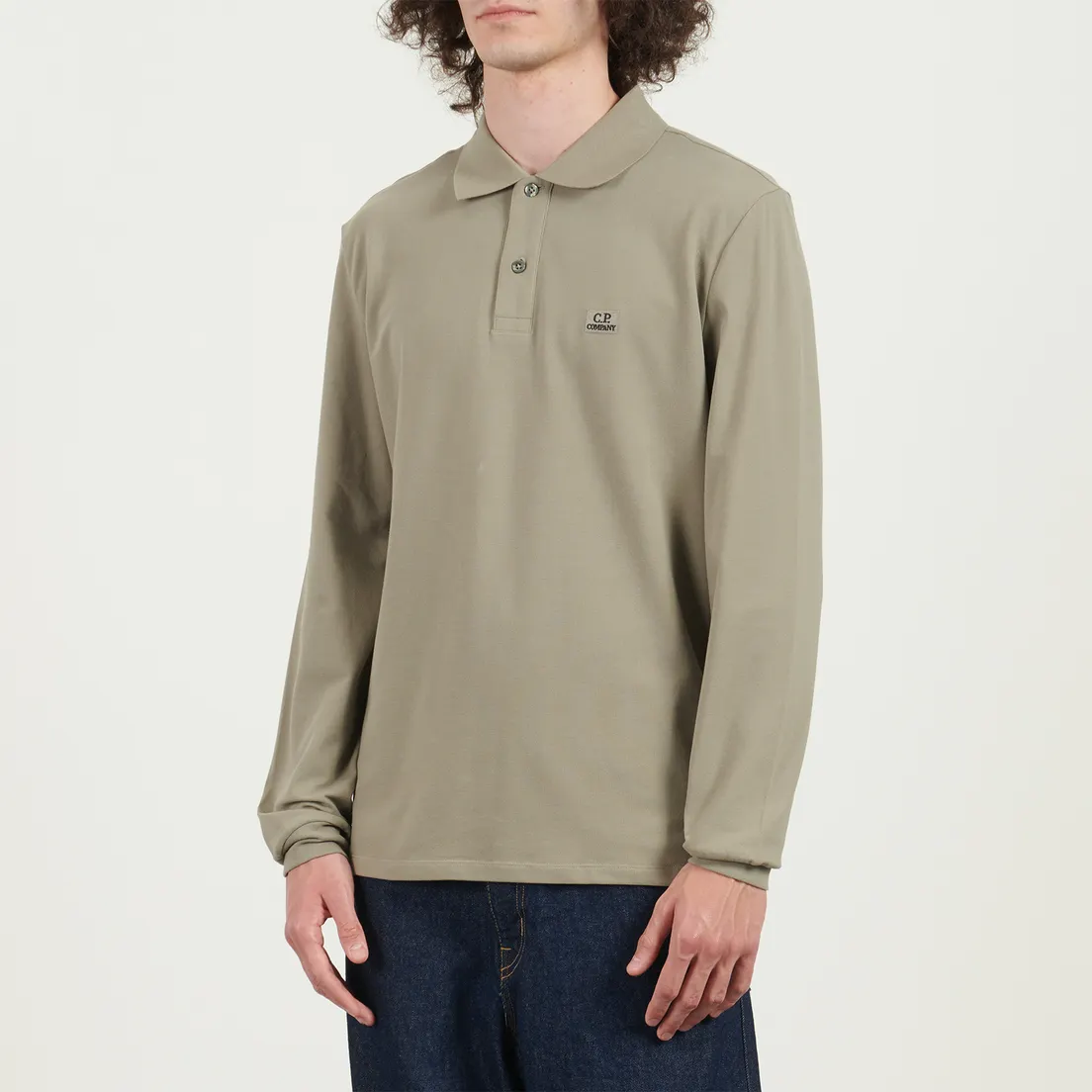 C.P. Company Мужской лонгслив Stretch Piquet Ribbed Collor