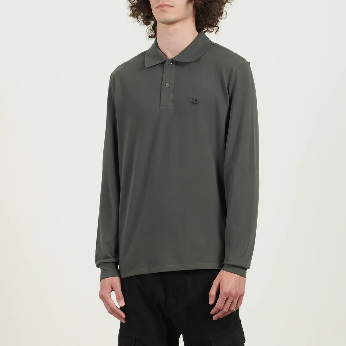 C.P. Company Мужской лонгслив Stretch Piquet Ribbed Collor