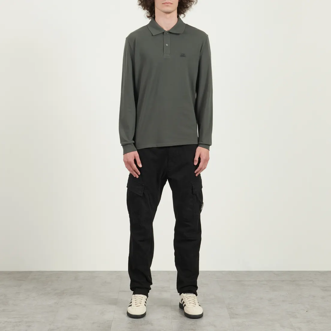 C.P. Company Мужской лонгслив Stretch Piquet Ribbed Collor