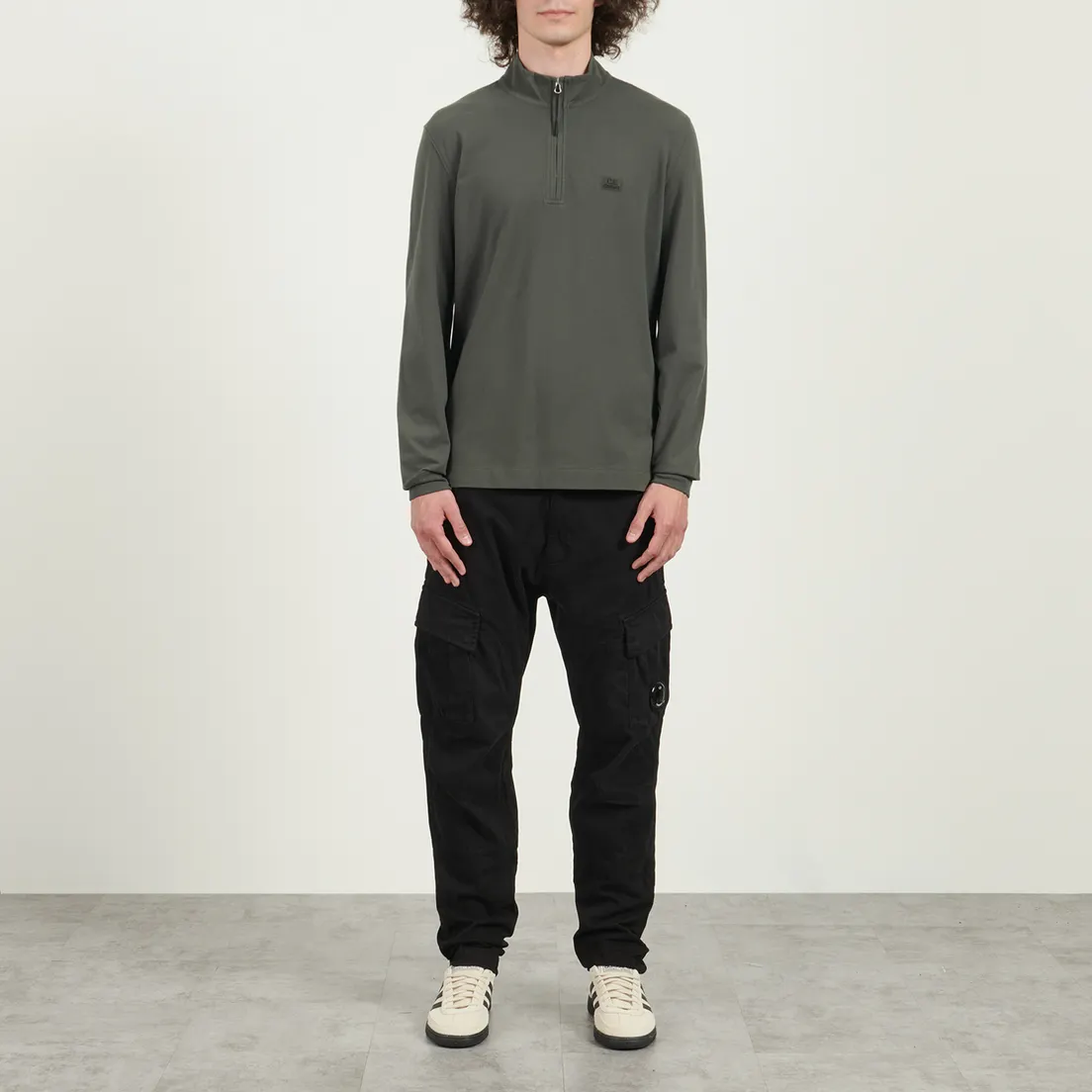 C.P. Company Мужской лонгслив Stretch Piquet Half Zip