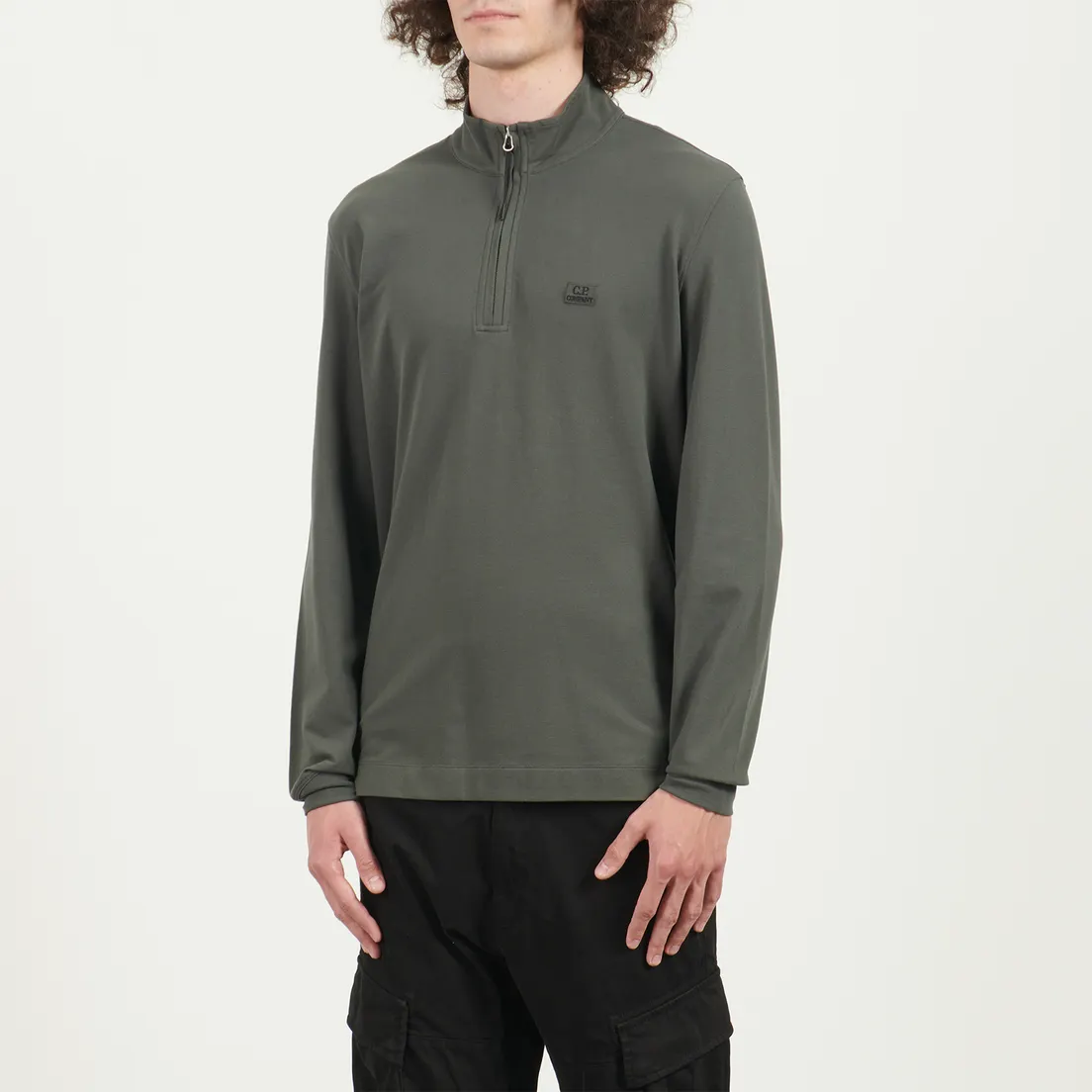 C.P. Company Мужской лонгслив Stretch Piquet Half Zip