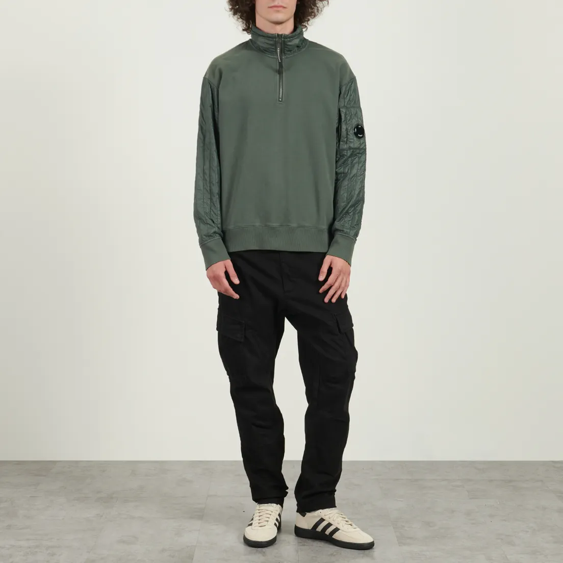 C.P. Company Мужская толстовка Diagonal Raised Fleece Mixed Half Zip