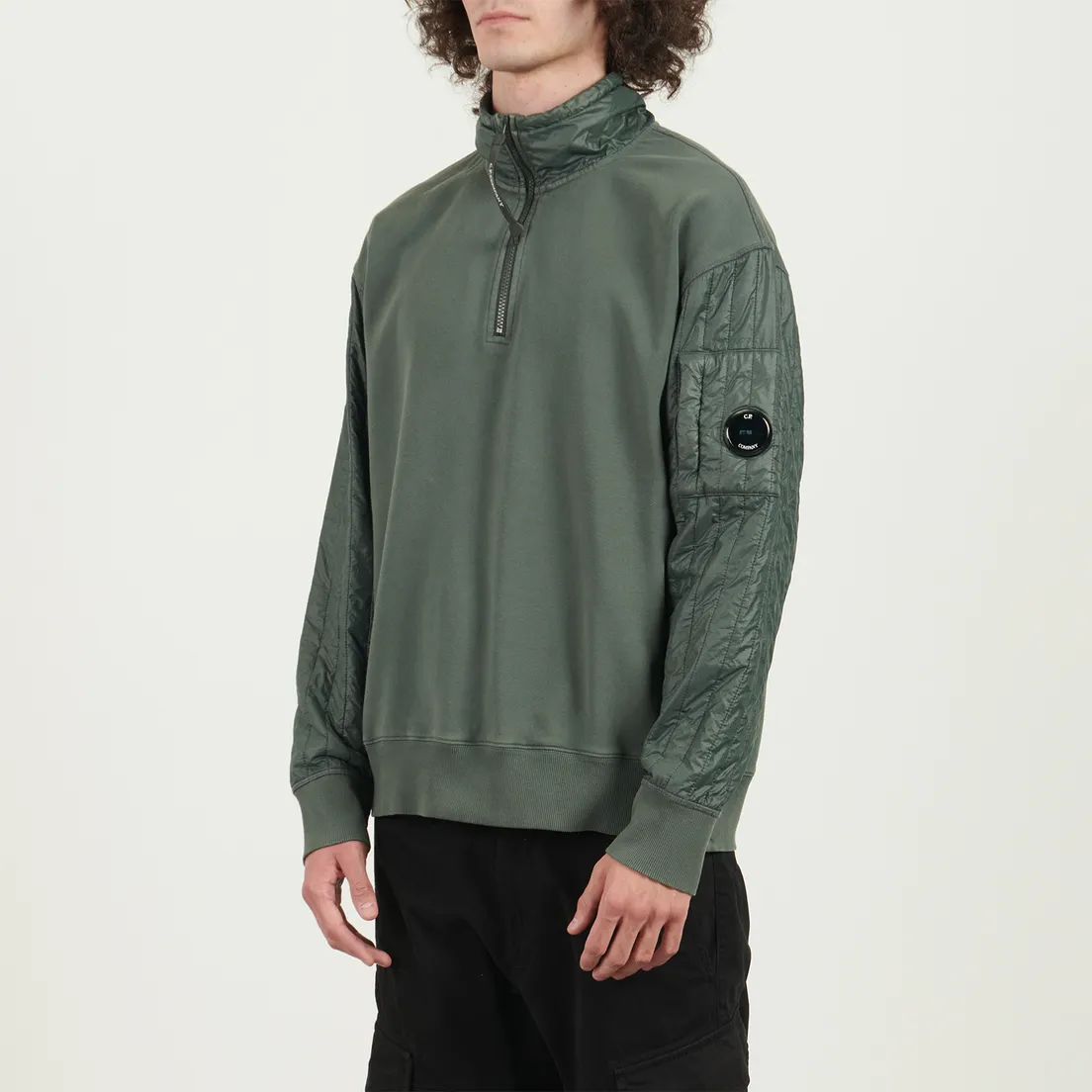 C.P. Company Мужская толстовка Diagonal Raised Fleece Mixed Half Zip