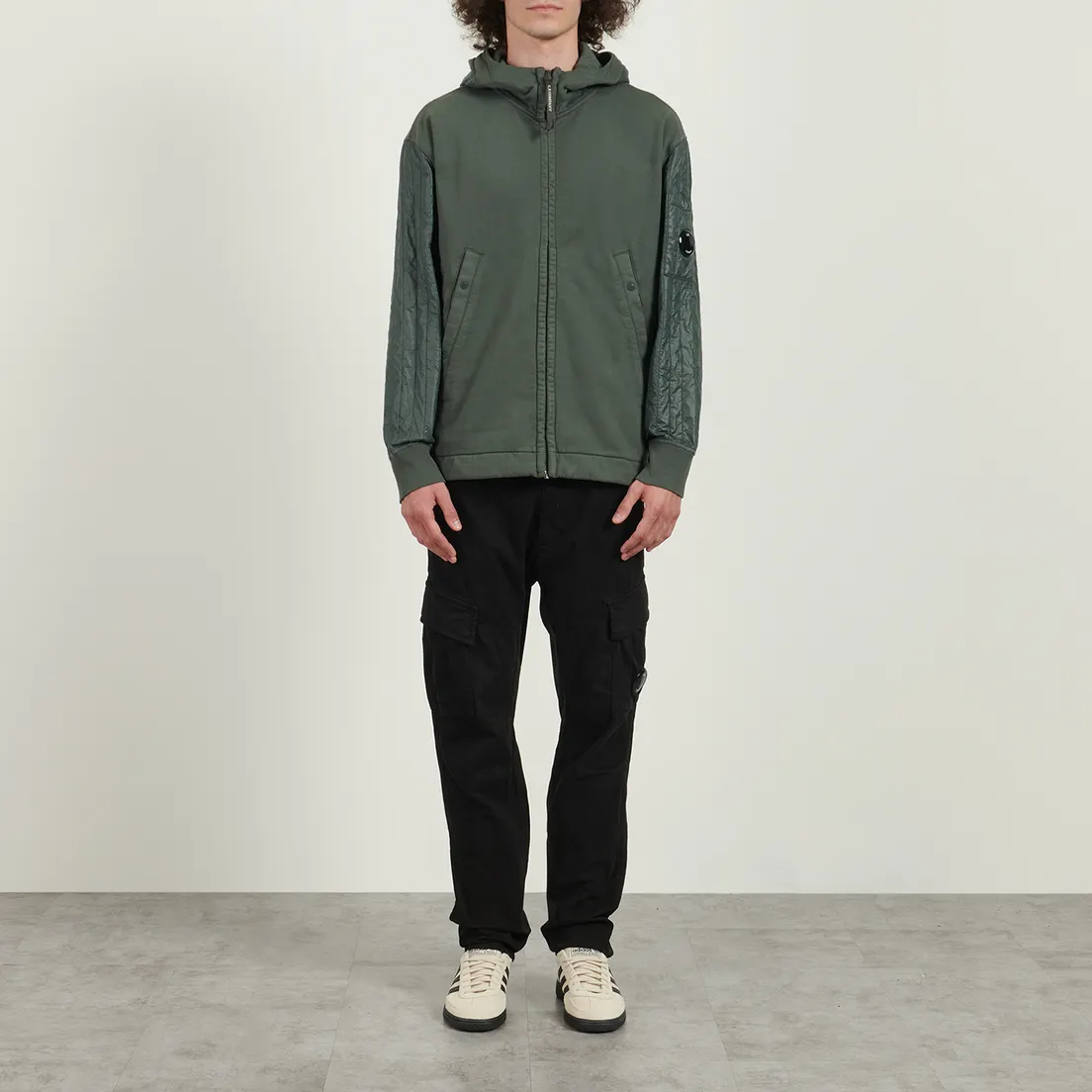 C.P. Company Мужская толстовка Diagonal Raised Mixed Zip Hoodie