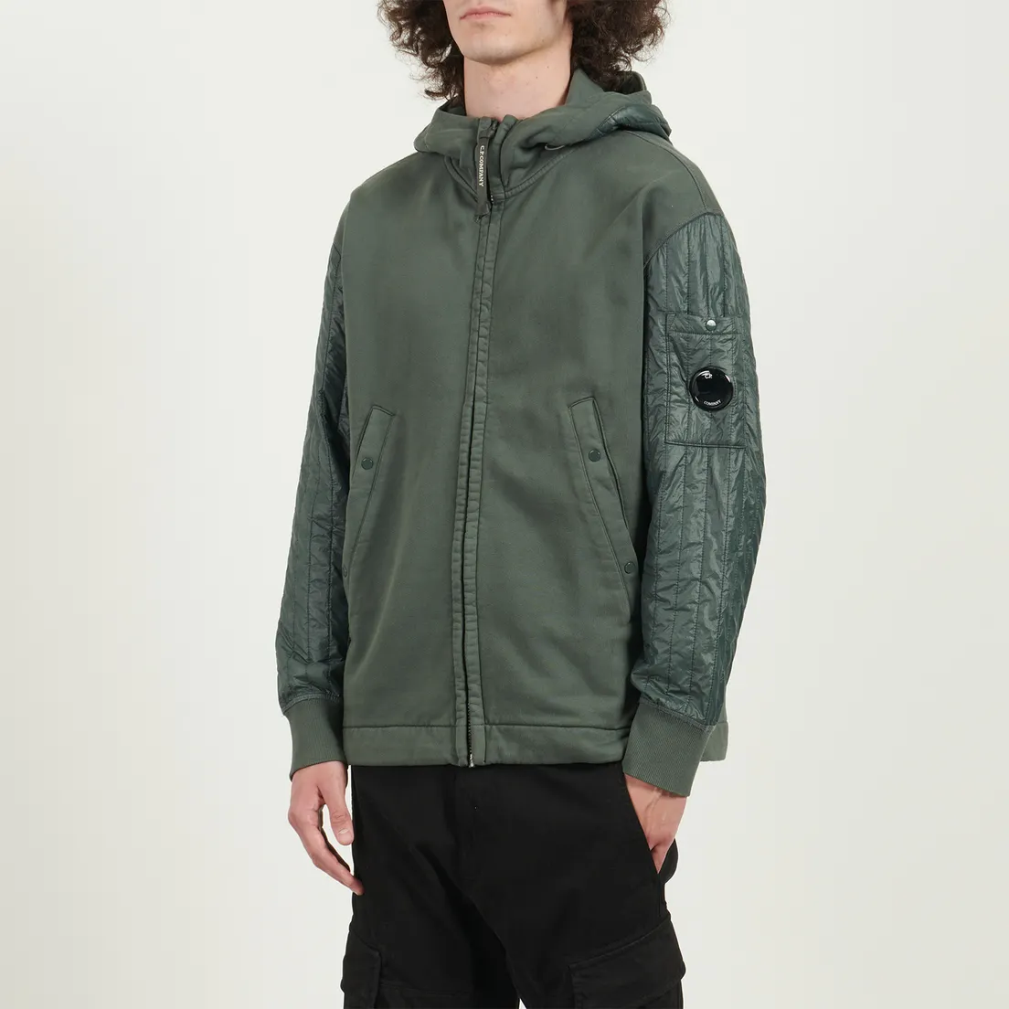C.P. Company Мужская толстовка Diagonal Raised Mixed Zip Hoodie