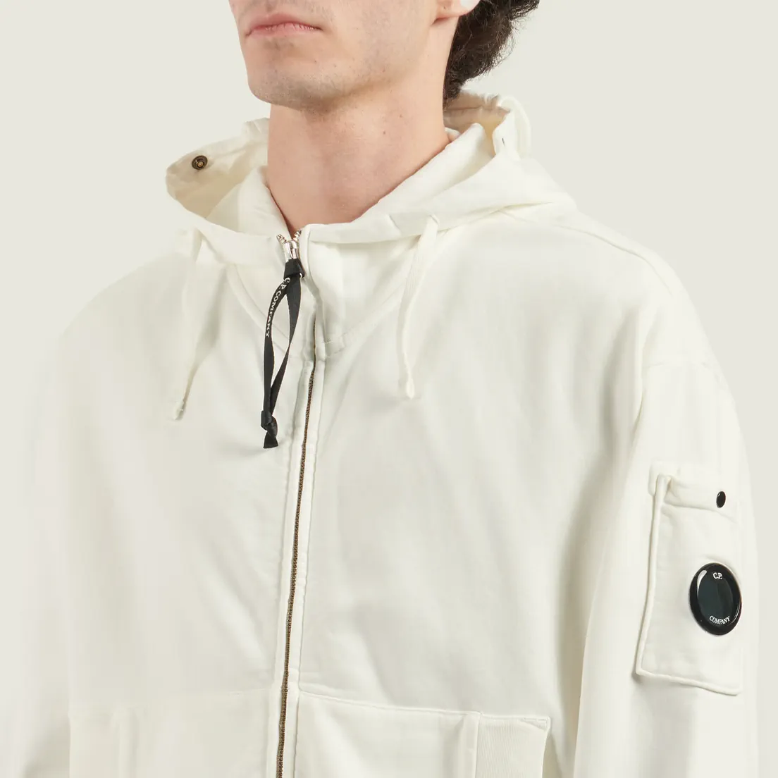 C.P. Company Мужская толстовка Brushed And Emerized Diagonal Fleece Boxy Goggle