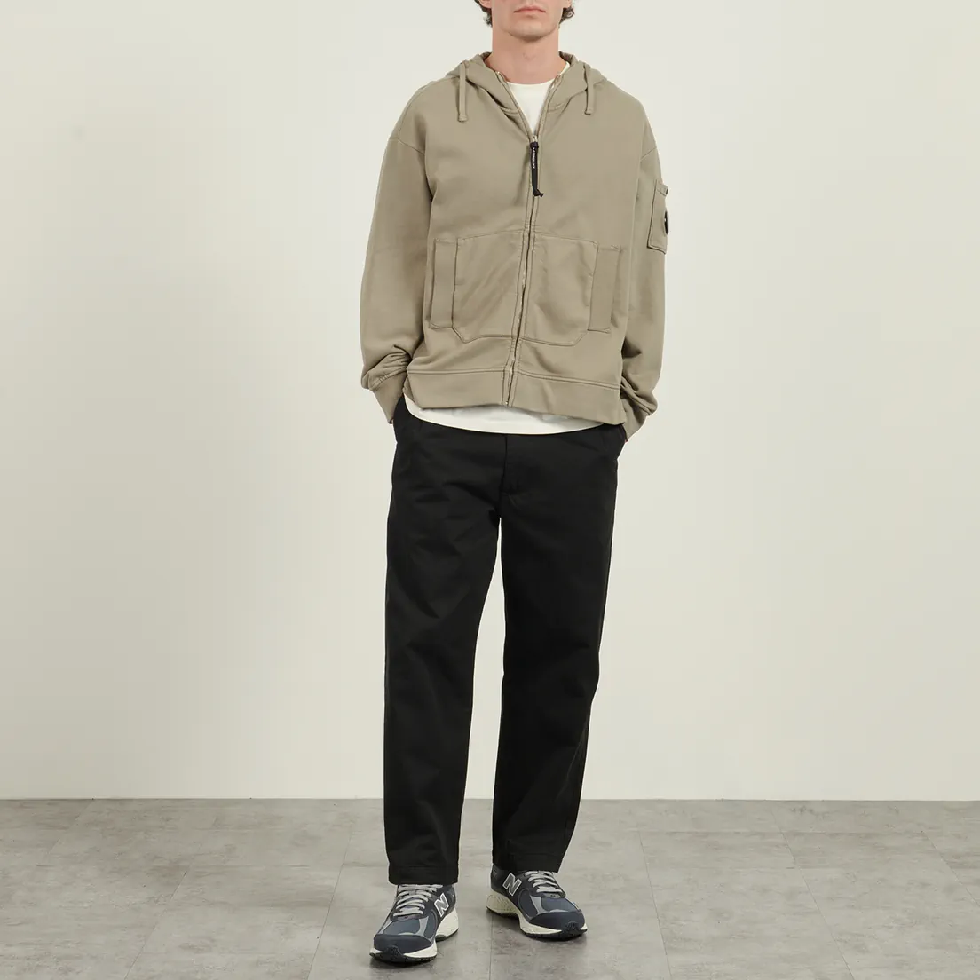 C.P. Company Мужская толстовка Brushed And Emerized Diagonal Fleece Boxy Goggle