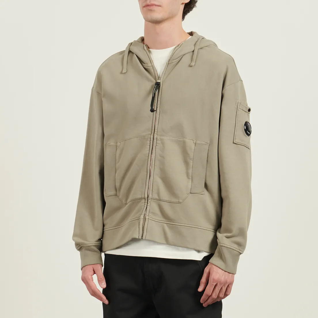 C.P. Company Мужская толстовка Brushed And Emerized Diagonal Fleece Boxy Goggle