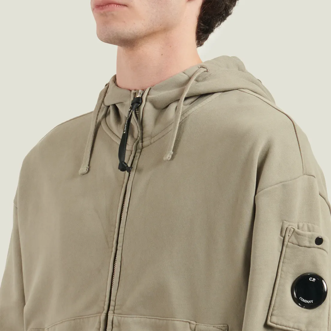 C.P. Company Мужская толстовка Brushed And Emerized Diagonal Fleece Boxy Goggle