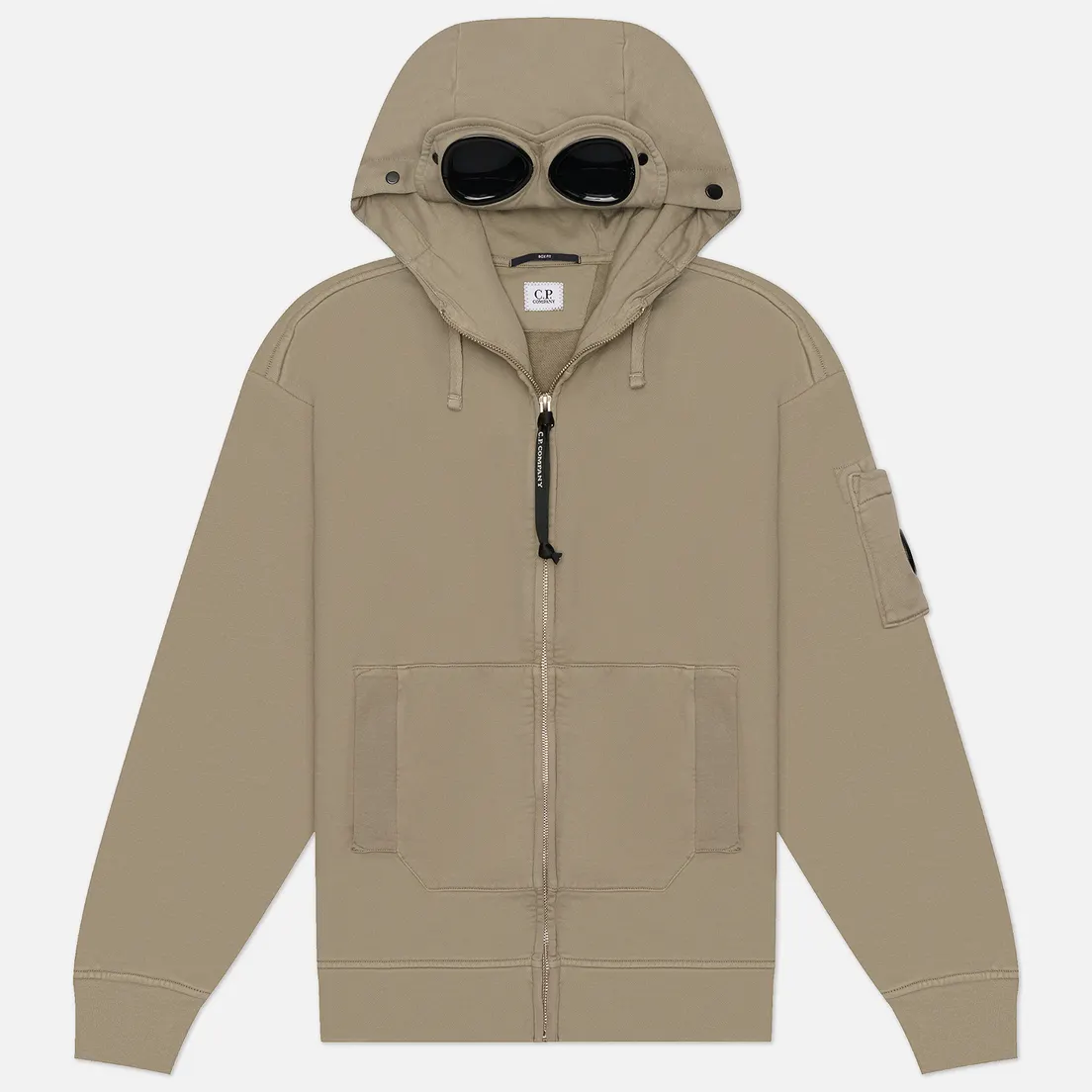 C.P. Company Мужская толстовка Brushed And Emerized Diagonal Fleece Boxy Goggle