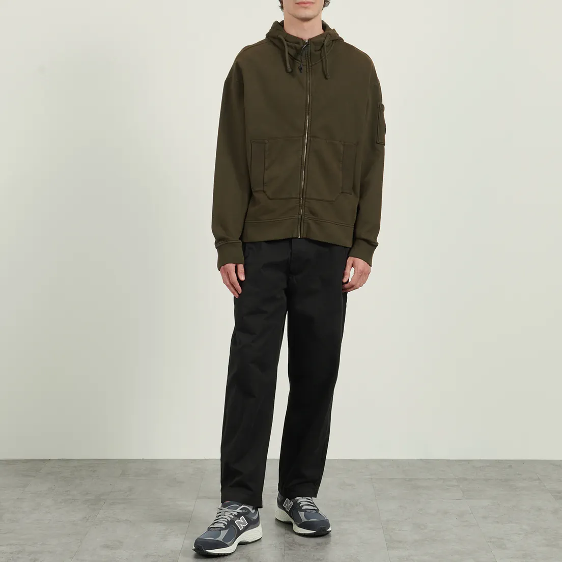 C.P. Company Мужская толстовка Brushed And Emerized Diagonal Fleece Boxy Goggle