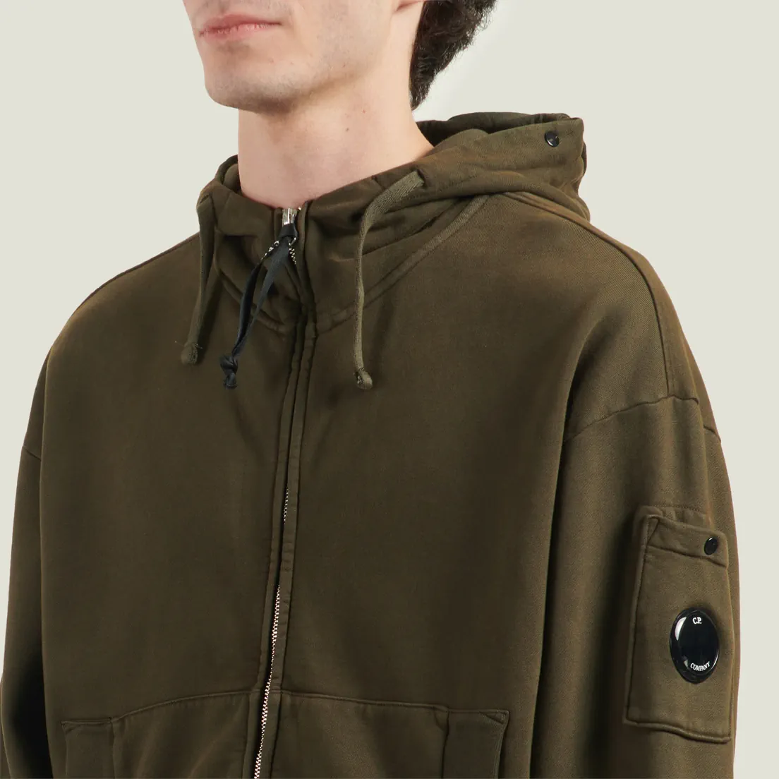 C.P. Company Мужская толстовка Brushed And Emerized Diagonal Fleece Boxy Goggle