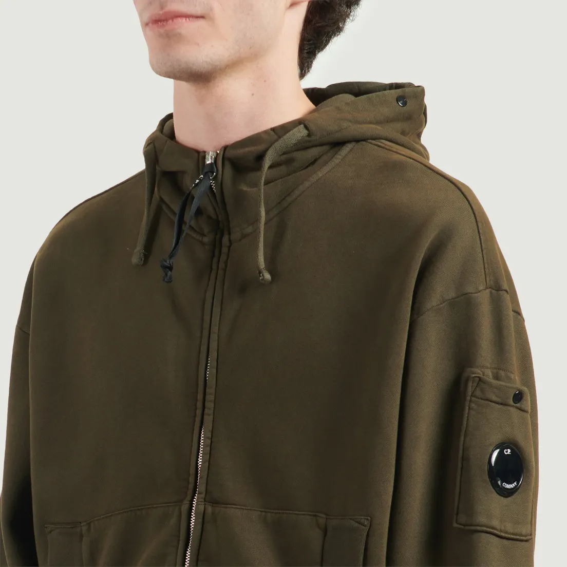 C.P. Company Мужская толстовка Brushed And Emerized Diagonal Fleece Boxy Goggle