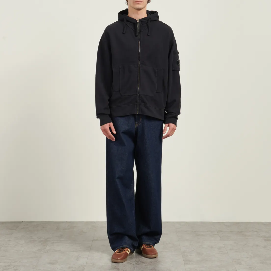 C.P. Company Мужская толстовка Brushed And Emerized Diagonal Fleece Boxy Goggle