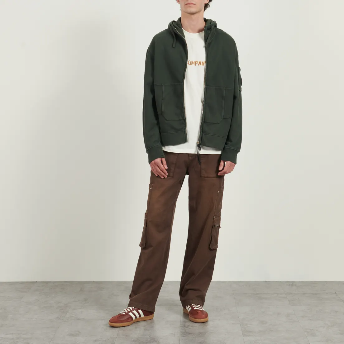 C.P. Company Мужская толстовка Brushed And Emerized Diagonal Fleece Boxy Goggle