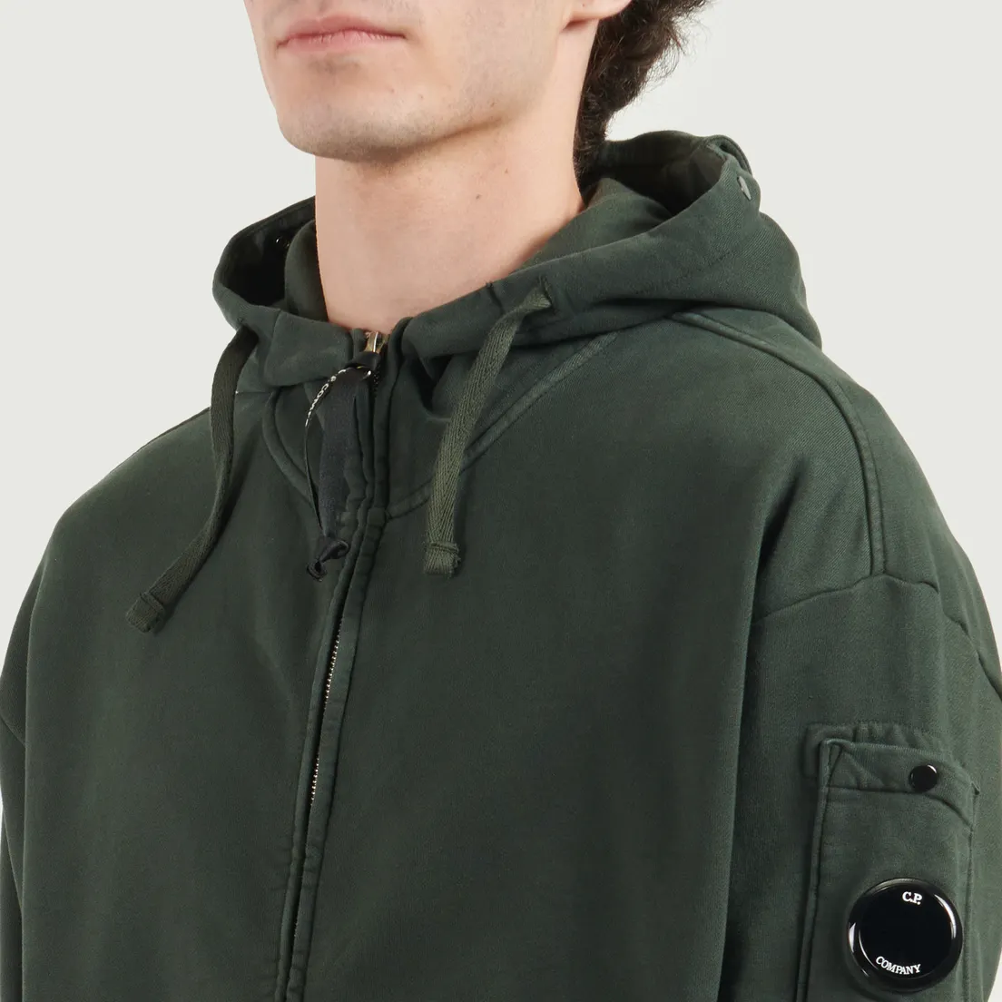 C.P. Company Мужская толстовка Brushed And Emerized Diagonal Fleece Boxy Goggle