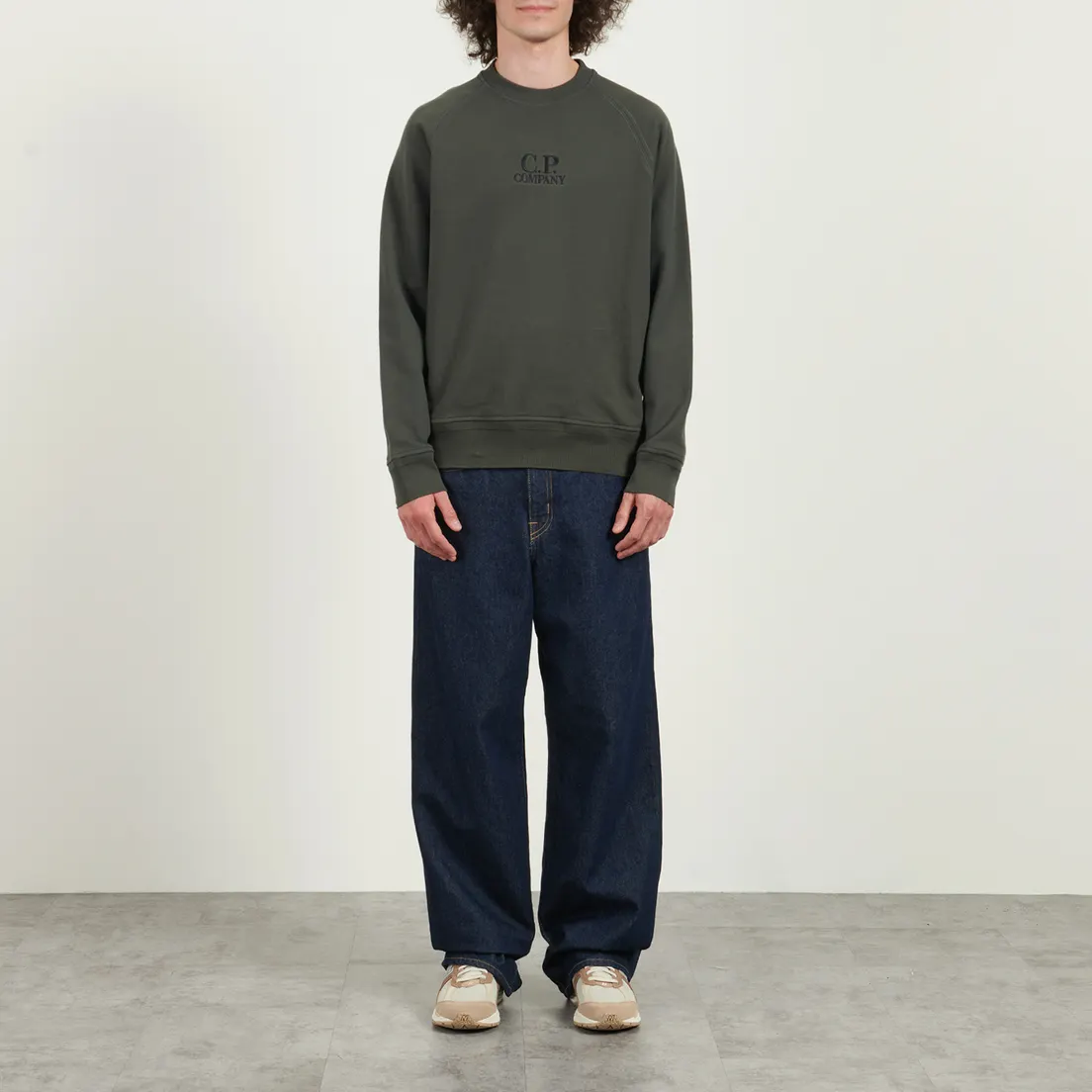 C.P. Company Мужская толстовка Diagonal Raised Fleece Crew Neck Logo