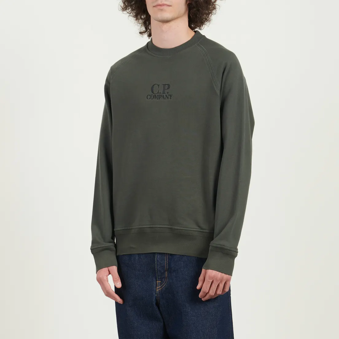 C.P. Company Мужская толстовка Diagonal Raised Fleece Crew Neck Logo