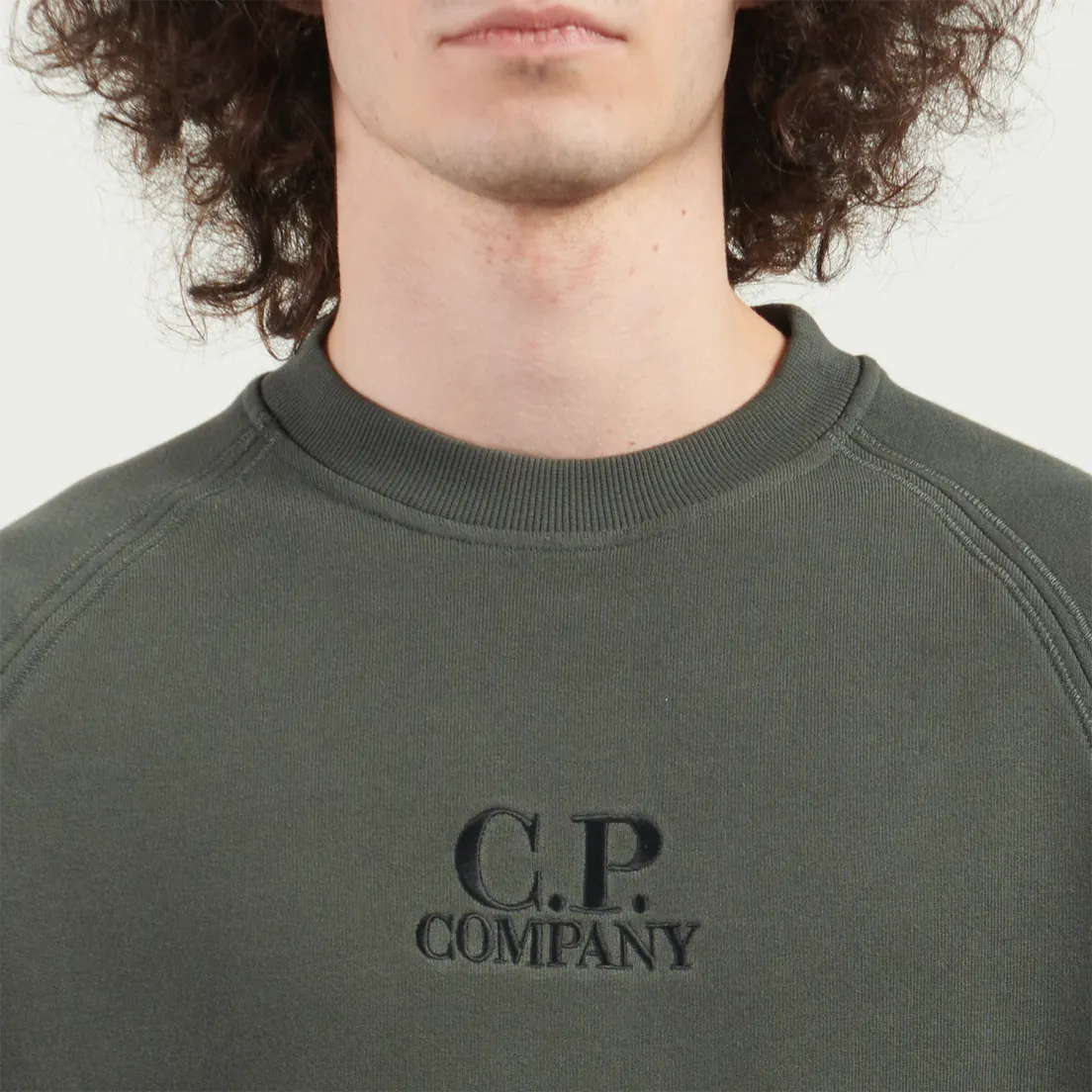 C.P. Company Мужская толстовка Diagonal Raised Fleece Crew Neck Logo
