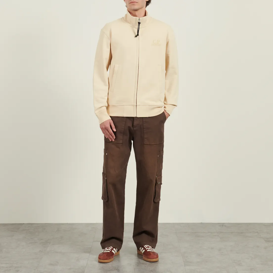 C.P. Company Мужская толстовка Diagonal Raised Fleece Zip Logo