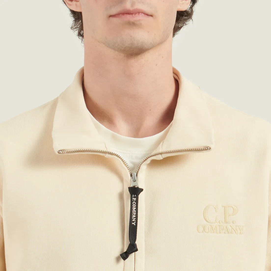 C.P. Company Мужская толстовка Diagonal Raised Fleece Zip Logo