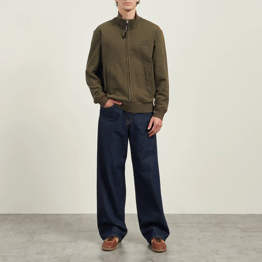 C.P. Company Мужская толстовка Diagonal Raised Fleece Zip Logo