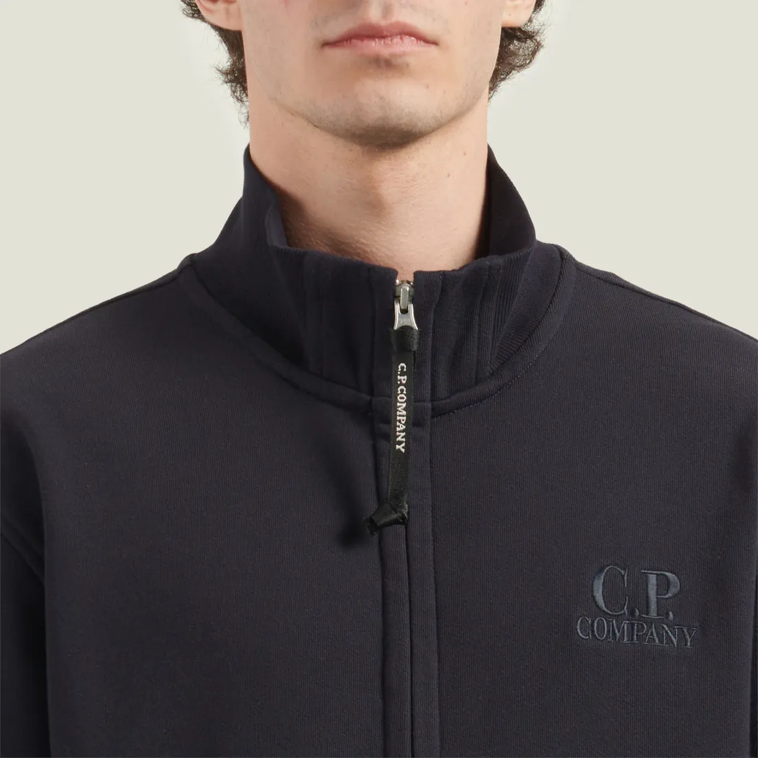C.P. Company Мужская толстовка Diagonal Raised Fleece Zip Logo