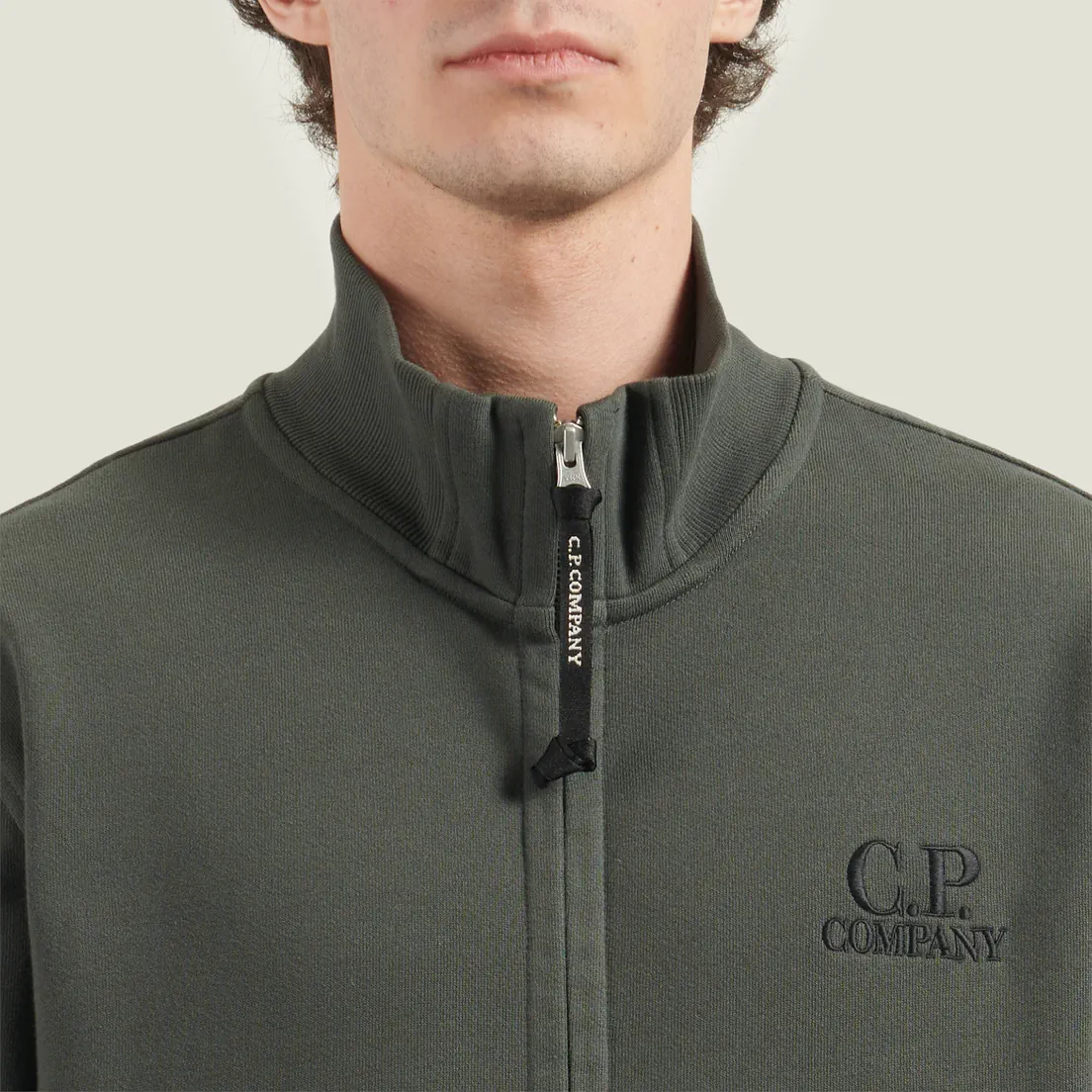 C.P. Company Мужская толстовка Diagonal Raised Fleece Zip Logo