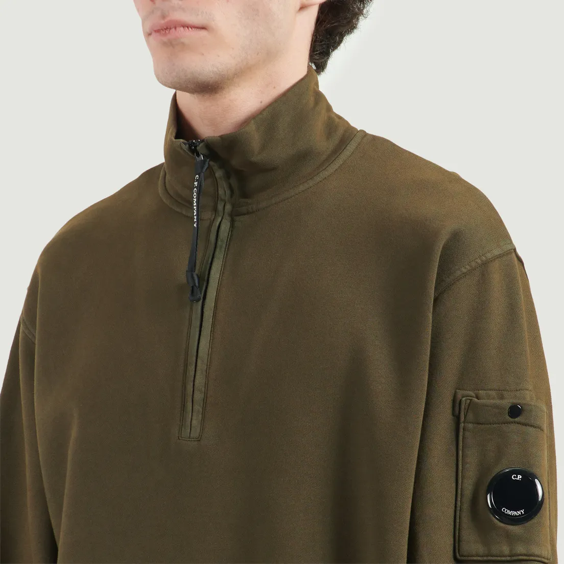 C.P. Company Мужская толстовка Brushed And Emerized Diagonal Fleece Half Zip