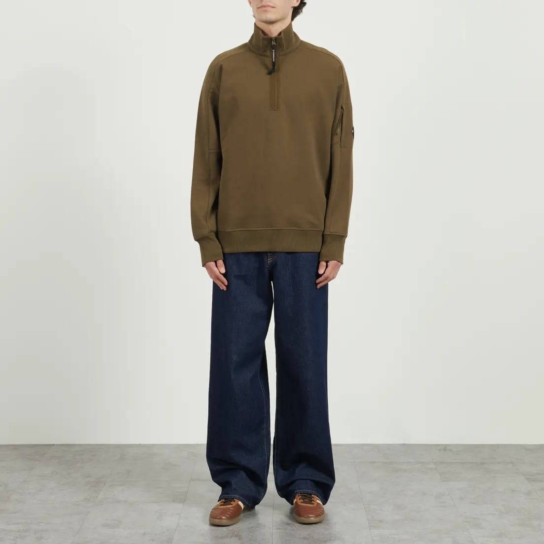 C.P. Company Мужская толстовка Diagonal Raised Fleece Half Zip Lens