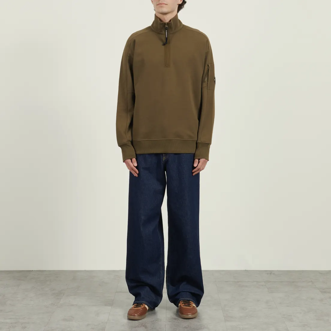 C.P. Company Мужская толстовка Diagonal Raised Fleece Half Zip Lens
