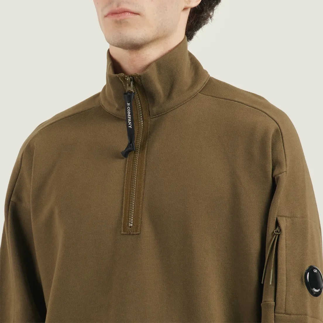 C.P. Company Мужская толстовка Diagonal Raised Fleece Half Zip Lens