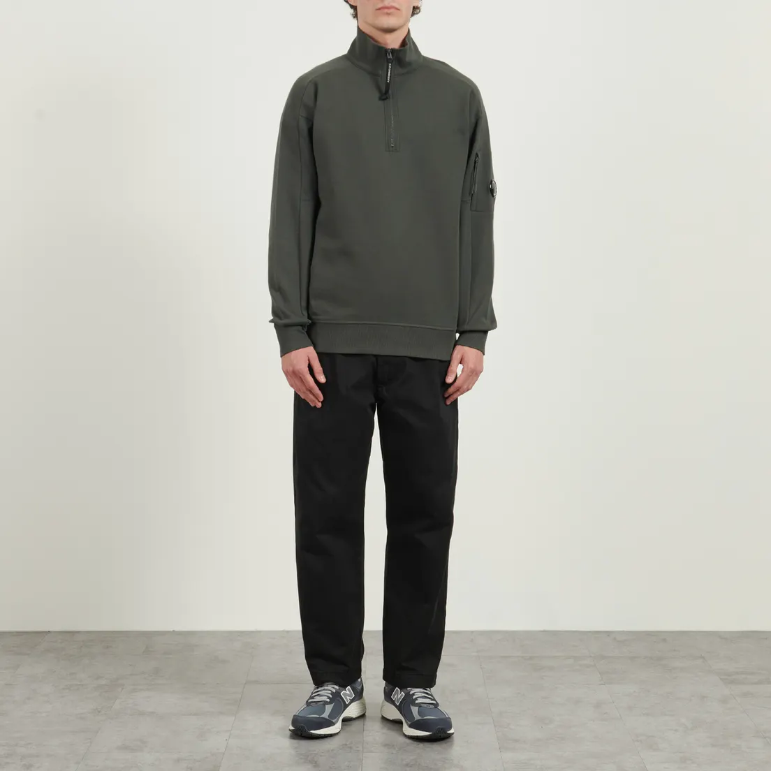 C.P. Company Мужская толстовка Diagonal Raised Fleece Half Zip Lens