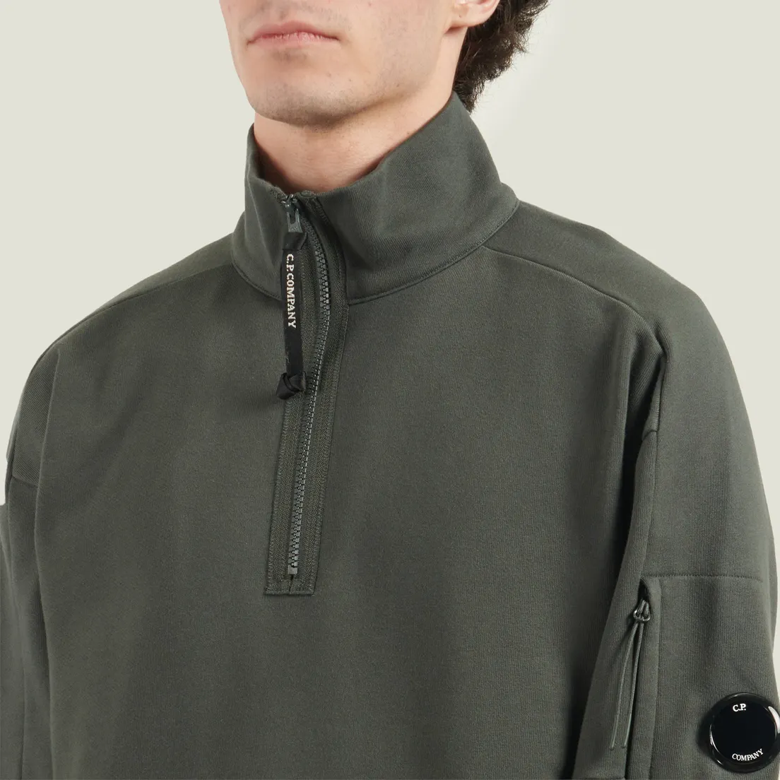 C.P. Company Мужская толстовка Diagonal Raised Fleece Half Zip Lens