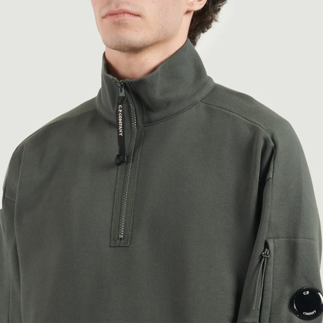C.P. Company Мужская толстовка Diagonal Raised Fleece Half Zip Lens