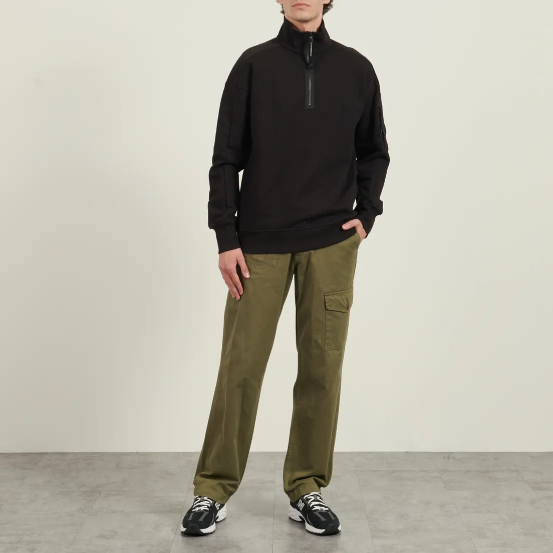 C.P. Company Мужская толстовка Diagonal Raised Fleece Half Zip Lens