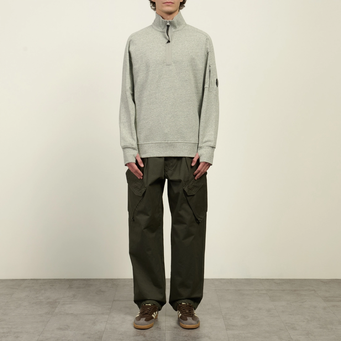 C.P. Company Мужская толстовка Diagonal Raised Fleece Half Zip Lens