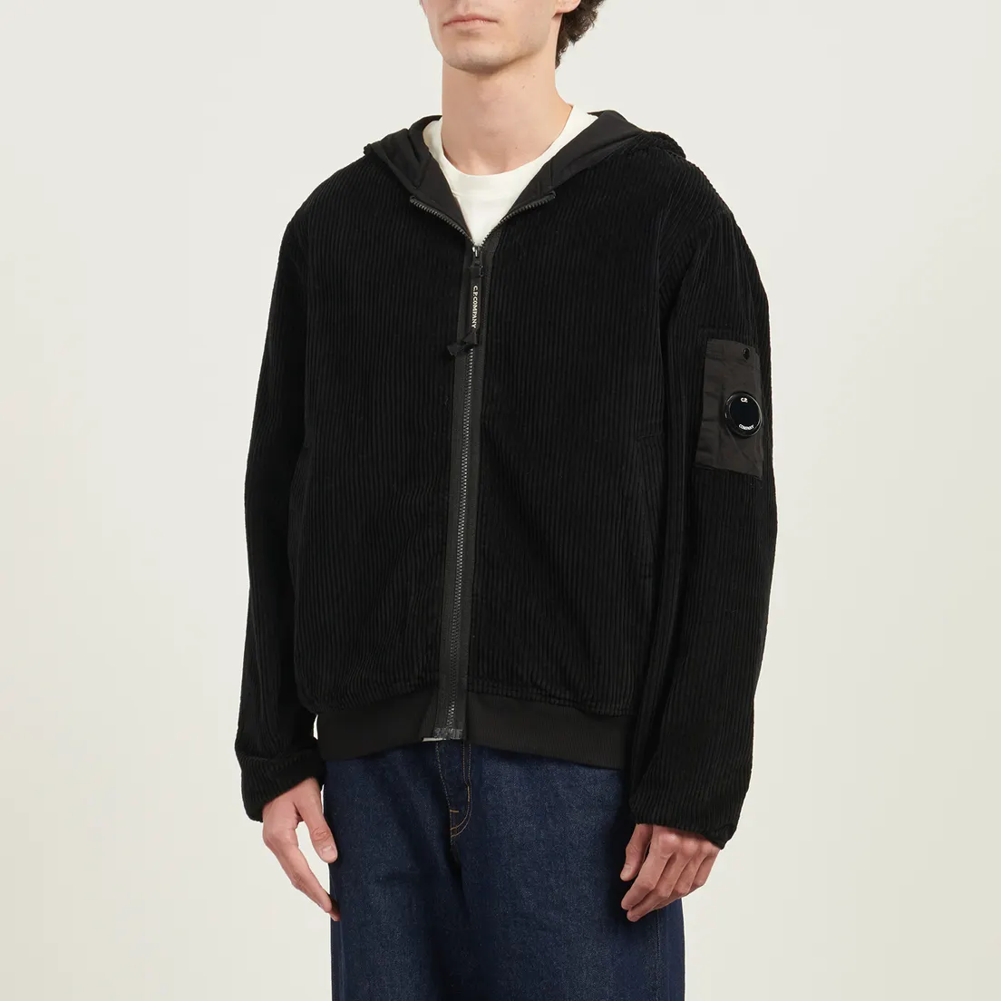 C.P. Company Мужская толстовка Corduroy 350 Lens Zip Hoodie